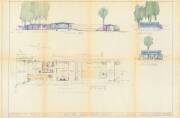 LLOYD WRIGHT, ARCHITECT: 1961 plans, specifications, working drawings, proposals and bid documents for the construction of a Malibu Beach House for Mr & Mrs Jascha Heifetz at 23850 Malibu Road, Malibu Beach. Unfortunately, the project did not go ahead but - 3