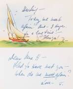 An archive of private correspondence, mainly mid-1940s - mid-1950s. Predominantly comprising of telegrams, letters, cards, notes and fragments from Heifetz to his second wife, Frances, who he usually refers to as "Funny Face". Much can be gleaned about th - 4