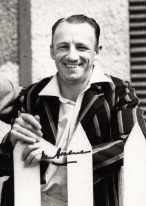 DON BRADMAN, signed photographs. Sizes vary.