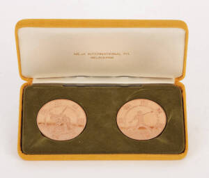 MEDALLIONS: "History of Australian Test Cricket since 1877" struck by the Adelaide mint [max. mintage of 2000] (89); Steve Waugh medallion from the Daily Telegraph (8); "Benson & Hedges World Cup 1992" set of team medallions in wooden box (set number: 036