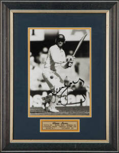 AUTOGRAPHS: Collection of (7) displays; Ray Lindwall; Dean Jones; Jeff Thomson (2); Terry Alderman; Ian Chappell and Mark Taylor. All framed and mounted with autographs. G/VG condition.