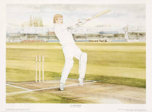 CRICKET PRINTS: "I.T.Botham", by John Hurst signed by artist and Ian Botham; "1900- 1999 Australian Team of the Century" by Bryan Membrey limited edition 1395/1400; "Lords" by Alan Fearnley signed by Denis Compton; "The Greg Chappell print" by Bloomfield 