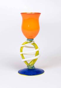 A Murano glass goblet, Italian, circa 1985