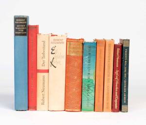 NEUMANN, Robert: A collection of his writings in Englsh and German; noted "The Plague House Papers", "The Dark Side of the Moon", "Festival", "Der Tatbestand" and "Ein Leichtes Leben"; several with personal dedications from the author. (17 volumes).