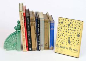 POETRY: UNITED KINGDOM. Hard cover library of U.K poets including LAWRENCE, KIPLING, BETJEMAN plus ALUN LEWIS "HA! HA! AMONG THE TRUMPETS; POEMS IN TRANSIT" [Hard cover, First edition, 1945], TED HUGHES "THE HAWK IN THE RAIN" [Hard cover with dust jacket,