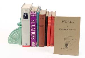 SARTRE, JEAN PAUL. Collection of hard cover books, including one rare paperback "WORDS" [Hamish Hamilton, London, 1964, PROOF COPY].