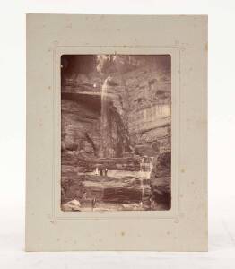 PHOTOGRAPHS: BLUE MOUNTAINS: circa 1890 original albumen paper prints of Wentworth Falls and another waterfall in the Blue Mountains. (2). Both 16 x 10.5cm.