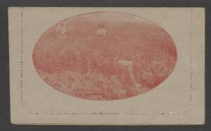 Letter Cards - LETTER CARDS: 1924-25 1&frac12;d Perf 12&frac12; Scarlet "PINEAPPLES" (pickers) [BW:LC55(102B) unsued. Cat.$400.