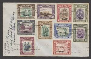 North Borneo - 1946 cover with BMA Overprints to $2 tied by 'VICTORIA/LABUAN' linotype cancels.