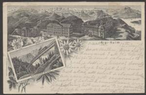 Switzerland - 1892 early PPC with two engraved views of Rigi-Kulm on reverse, commercial usage to GB with 10c tied by 'RIGI-KULM' cds, minor bend.