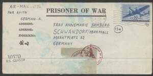 Postal History (United States Of America) - 1944 &lsquo;Prisoner of War&rsquo; letter sheet from German POW "Oberleutnant Hermann Bamberg, Camp Crossville" held in Tennessee with lengthy hand-written message inside endorsed written &ldquo;16 II 44&rdquo; sent airmail to Germany 