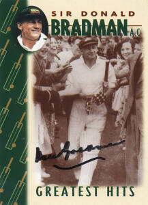 DON BRADMAN: 1997 Sanitarium (Weet-Bix) "Sir Donald Bradman AC Greatest Hits", complete set [16], with all cards signed by Don Bradman.