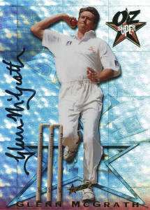 1998 Select "Superstars Signature Card - Glenn McGrath" #66/100, with Redemption card. VG.