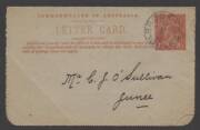 Letter Cards - LETTER CARDS: 1924-25 1&frac12;d Perf 12&frac12; Scarlet "HAWKESBURY RIVER/NSW" (faults), [BW:LC55(62)] postally used. Cat.$150. - 2