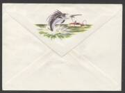 Commonwealth Postal History - 1976&nbsp;&euro;&tilde;Greetings from Hayman Island, The Great Barrier Reef NQ'&nbsp;illustrated tourist cover&nbsp;showing sailing boat, cruise ship & helicopter sent airmail to New Zealand with single franking Marsupials 20c Wombat tied 'HAYMAN ISLA - 2