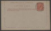 Letter Cards - LETTER CARDS: 1924-25 1&frac12;d Perf 12&frac12; Scarlet "GPO HOBART", [BW:LC55(58B)] superb CTO with 14 May 1924 Melbourne cds for UPU distribution. Cat.$150. - 2