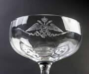 A part suite of Russian crystal bowls and stem ware, circa 1900; each piece finely engraved with the crowned double headed eagle, comprising 10 bowls, 6 white wines, 4 red wines and 2 sherry glasses. (22 pieces) As a child, Heifetz had been invited to per - 3