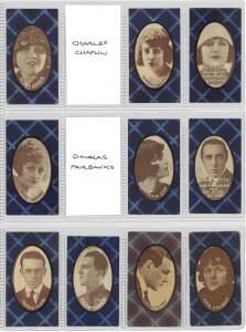 1922 McIntyre Bros. "Film Artists Series No.2", almost complete set [11/14]. Mainly G/VG.