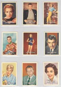 1958 Atlantic "Film Stars, complete set [32], noted Elvis Presley, Elizabeth Taylor & Frank Sinatra. Mainly G/VG.