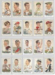 1933 Carreras (Turf Cigarettes) "Personality Series" (73-96), complete set [24], noted Don Bradman, Walter Lindrum, Haydn Bunton & Jimmy Pike. Mainly G/VG.