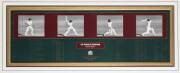 DON BRADMAN, signature on "Sir Donald Bradman - Frame by Frame" print, edition 21/150, framed & glazed, overall 65x132cm; plus two other "Don Bradman - Frame by Frame" prints (both unsigned), framed & glazed, largest 164x60cm.&nbsp;&nbsp;&nbsp;&nbsp;