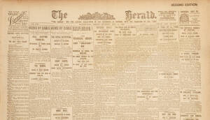 NEWSPAPER PAGES & POSTERS: c1893-1999 newspaper pages with reports of football (126) - includes scarce 1893 season (2); range of posters (89); ephemera (8); newspaper banners (2); 1945 newspaper; 1936 last edition of 'The Star' newspaper.