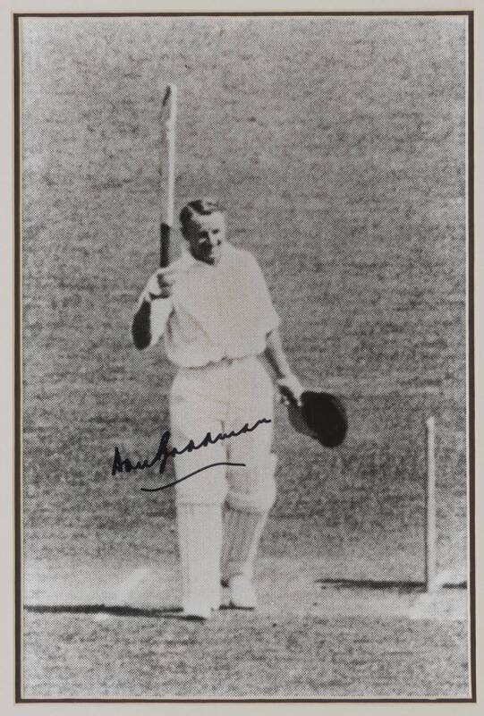 DON BRADMAN, two signed displays, largest 44x54cm.