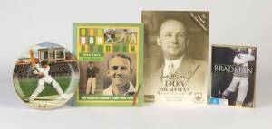 BALANCE OF CRICKET COLLECTION, noted cricket plates (3), books, magazines, postcards, ephemera, photos, covers; tour guide "Australian XI, English Tour 1934"; Don Bradman collection (84 items); Keith Miller collection (30 items); Boonanza II figurines; 19