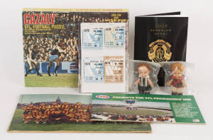 BALANCE OF COLLECTION, noted tickets (15) including Proofs of 1961 Finals tickets (4); 1928 Weekly Times posters (3); 1961 Woman's Day team photo; 1981 Esso medallions [13]; Kewpie dolls (2); jig-saw puzzle; phonecards (4); 2003-08 Herald-Sun collector ca