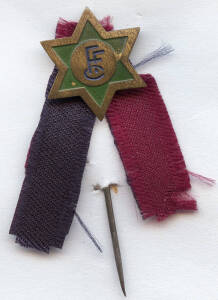 FITZROY: Attractive star-shaped badge/pin with "FFC" logo, and maroon & blue ribbons. Appears to be c1930.