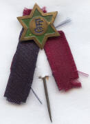 FITZROY: Attractive star-shaped badge/pin with "FFC" logo, and maroon & blue ribbons. Appears to be c1930.
