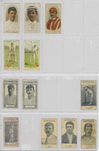 1896-1902 Wills cricket cards, noted 1896 "Cricketers" [3/50]; 1901 "Cricketer Series" (No Frame) [4/57]; 1902  "Cricketer Series" (Fancy Frame) [3/32]. Poor/G. (Total 10).