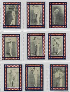 1902 McCracken's City Brewery "Cricketers" cards [10/10 known] -  C.Blythe, L.Braund, H.Garnett, J.Gunn, T.Hayward, G.L.Jessup, A.C.McLaren, A.O.Jones, W.C.Quaife & J.T.Tyldesley". G/VG. Rare. Not listed in Deadman. {In 1907 McCracken's City Brewery joine