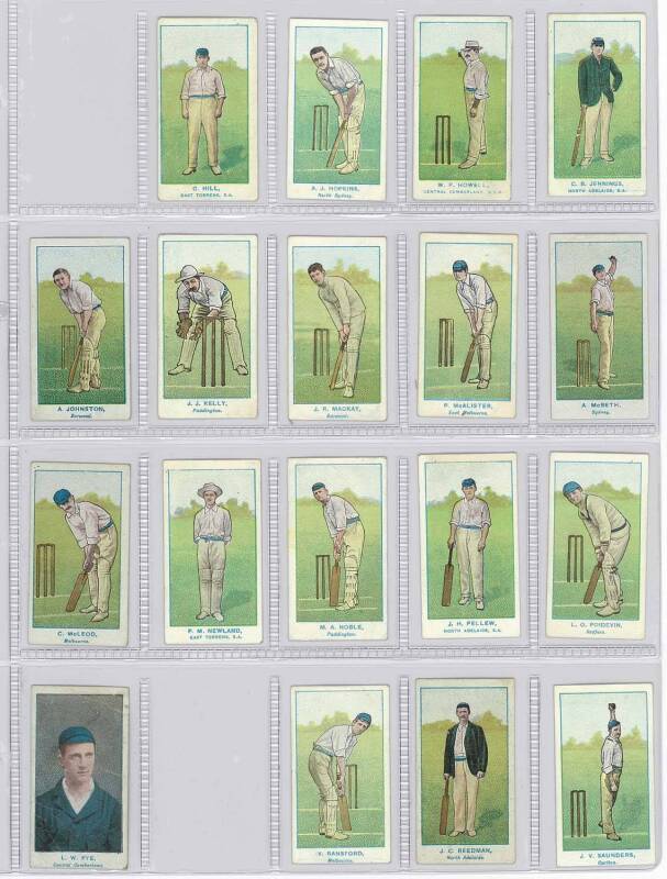 1905 Wills (Australia) "Australian Club Cricketerers", part set [40/46]. One Fair, others mainly G/VG.