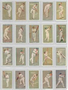 1906 Sniders & Abrahams (Milo Cigarettes) "Cricketers in Action", complete set [40], noted W.G.Grace, Warwick Armstrong & F.S.Jackson. A few faults, mainly Fair/VG. Based on Chevalier Taylor's prints, probably the best looking cricket set.