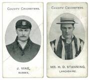 1907 Taddy "County Cricketers" [2/238] - Mr.H.D.Stanning, Lancashire & J.Vine, Sussex. Fair/G.
