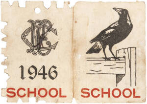 COLLINGWOOD: Member's Season Tickets for 1946 (school), 1948 & 1950, each with fixture list & hole punched for each game attended. Fair/Good condition.