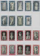1910 Wills (Australia) "Australian & South African Cricketers", Blue borders [14/60 + 1 spare] & Red borders [27/60 + 9 spares]. Fair/VG. (Total 51).