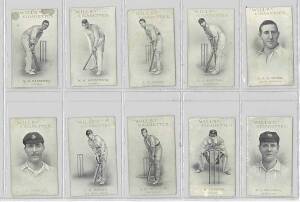 1911 Wills (Australia) "Australian & English Cricketers", complete set [59]. Condition varies (as usual), Poor/G.