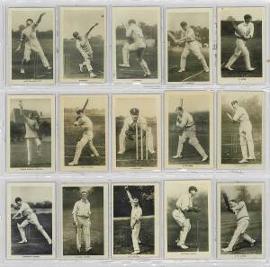 1922 Boys Realm "Famous Cricketers", complete set [15]. Mainly G/VG.