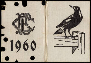 COLLINGWOOD: Member's Season Tickets (6) for 1960, 1962, 1963, 1964, 1965 & 1966, each with fixture list & hole punched for each game attended. One Poor, others Fair/Good condition.