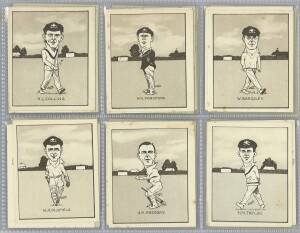 1926 R.& J.Hill (Sunripe Cigarettes) "Caricatures of Famous Cricketers", large size, complete set [50]. Fair/VG.