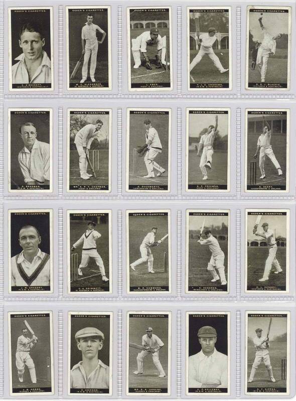 1928 Ogdens "Australian Test Cricketers 1928-29", complete set [36], noted Don Bradman, Archie Jackson & Jack Hobbs. G/VG.