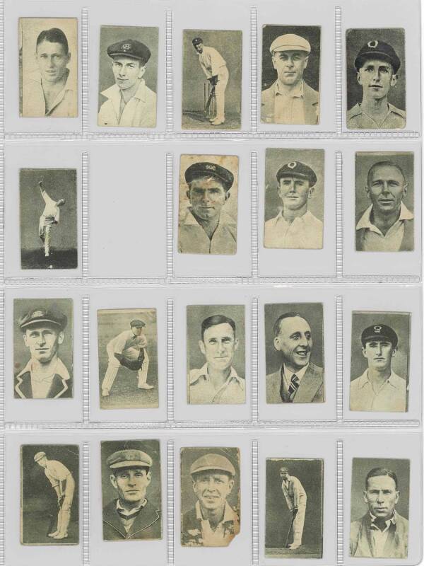 1928 Hoadleys "Australian Cricketers", almost complete set [31/33]. One Poor, others Fair/G. Scarce.