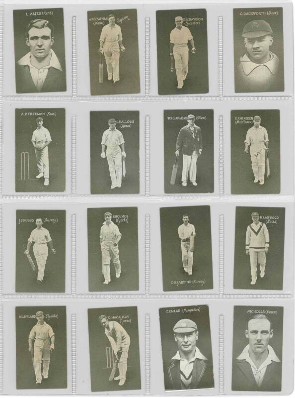 1928 Australian (Giant Brand) Licorice "English Cricketers" (Blue Back), complete set [24]. Mainly G/VG.