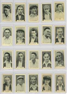 1932 Godfrey Phillips "Test Cricketers 1932-1933", complete set [38], plus error cards of No.18 D.R.Jardine (Surrey & Warwickshire) & No.31 T.B.Mitchell (one with glasses, other without). Mainly G/VG. (Total 40).