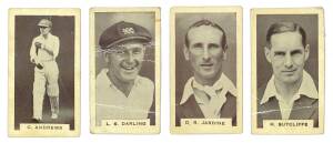 1934 Connell's Rolled Oats (Australia) "Prominent Cricketers", part set [4/50. Two creased, others mainly G/VG. Scarce - Deadman records only 45 of the cards.