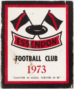 ESSENDON: Member's Season Tickets (11) for 1973, 1980 (2), 1981, 1982, 1983, 1984, 1985, 1986 (2) & 1987; Member's Season Cards (31 - duplicated range 1988-2002); badges (14) & ticket wallets (18). Many with fixture list & hole punched for each game atten