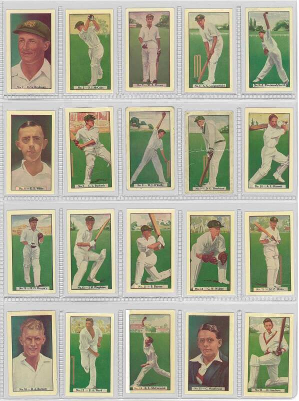 1938 Allens "Cricketers" (Coloured), complete set [36]. One creased, others mainly G/VG.