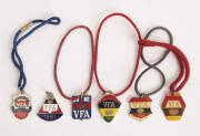 VFA: Victorian Football Association membership badges for 1980, 1981, 1982, 1983, 1984 & 1985. Scarce run.